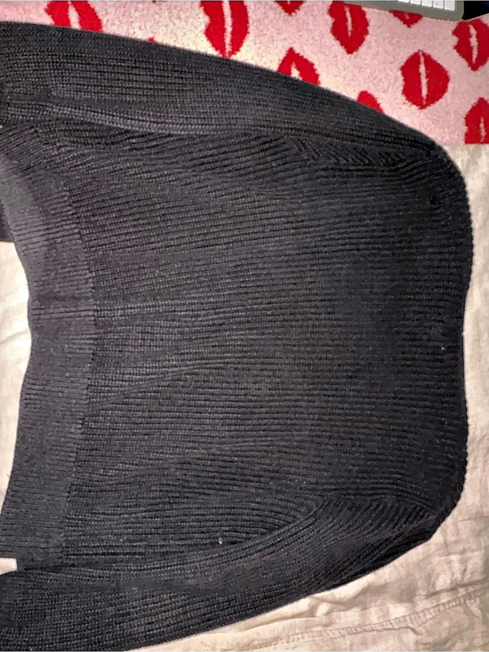 H&M Ribbed Button-Front Cardigan Black Large - Picture 4 of 6